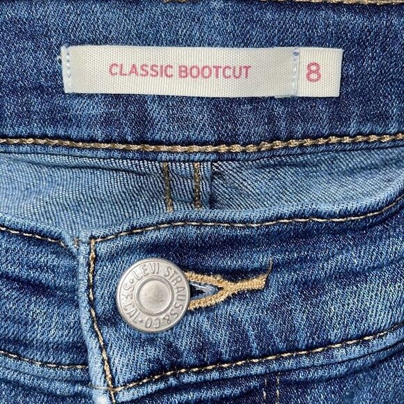 Levi's Women's Classic Denim Dark Wash Bootcut Jeans Navy Blue Size 8 - Picture 5 of 10